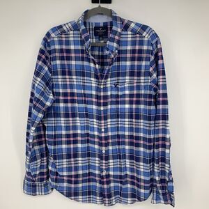 American Eagle Men’s Large Classic Fit Plaid Shirt Button Down Preppy Western